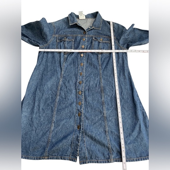 Vintage 90s Venezia Jeans Denim Shirt Dress Size 20 Y2K Long Sleeve Button Front - Picture 4 of 7